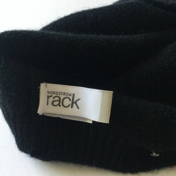 NORDSTROM RACK CASHMERE KNIT BERET BLACK OS NWOT - Picture 9 of 9
